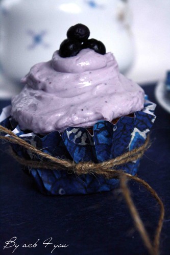 cupcake myrtilles au parfum de violette d