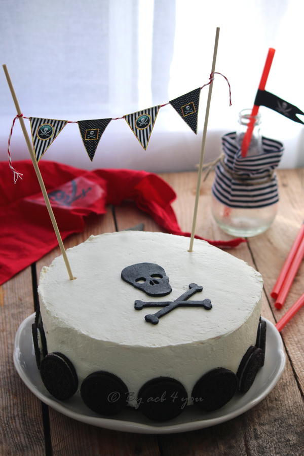 Gâteau pirate aux noisettes, chocolat et crème mascarpone vanillée