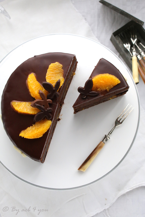 Gâteau gourmand très chocolat et orange