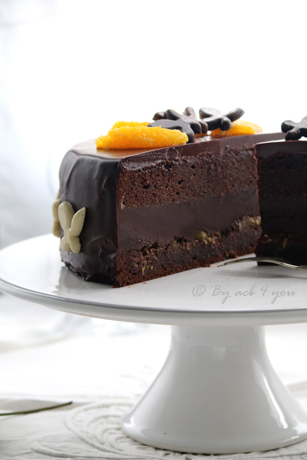 Gâteau gourmand très chocolat et orange