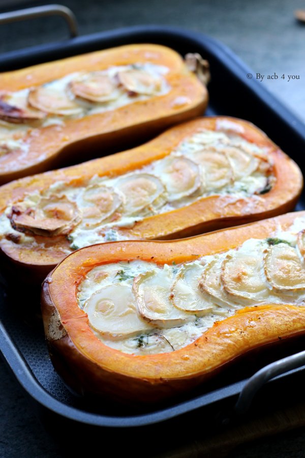 Butternut Farcie Lardons Et Chevre Recette Facile