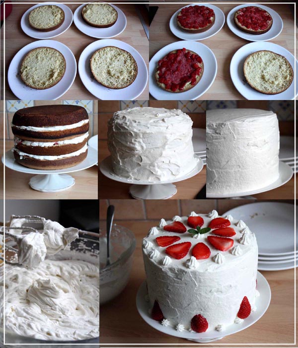 Layer cake à la fraise et chantilly mascarpone