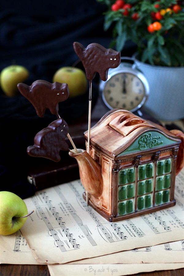 Sucette pomme chocolat pour Halloween