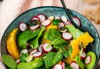 Salade d'épinard frais, radis et orange
