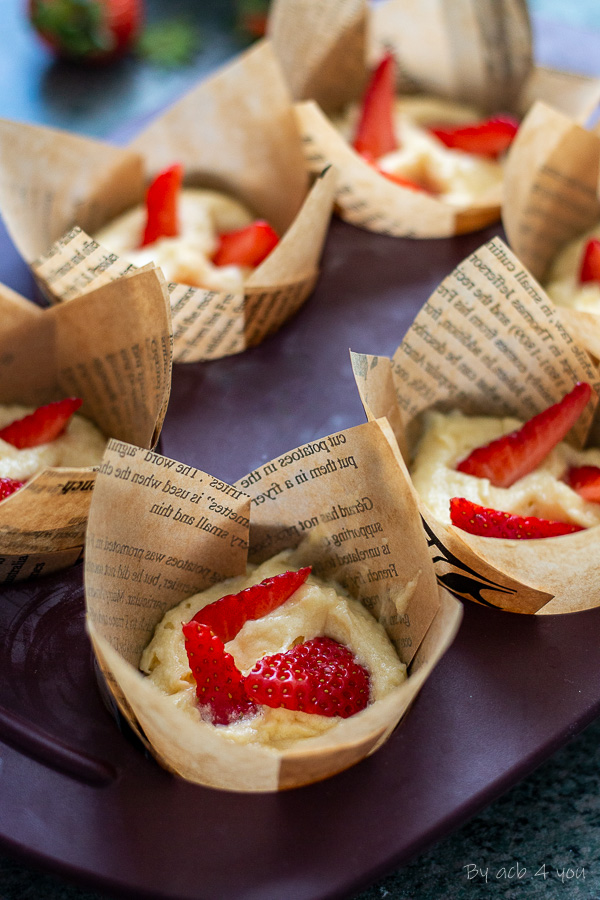 Muffins aux fraises moelleux