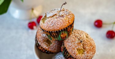 muffins rhubarbe et cerise